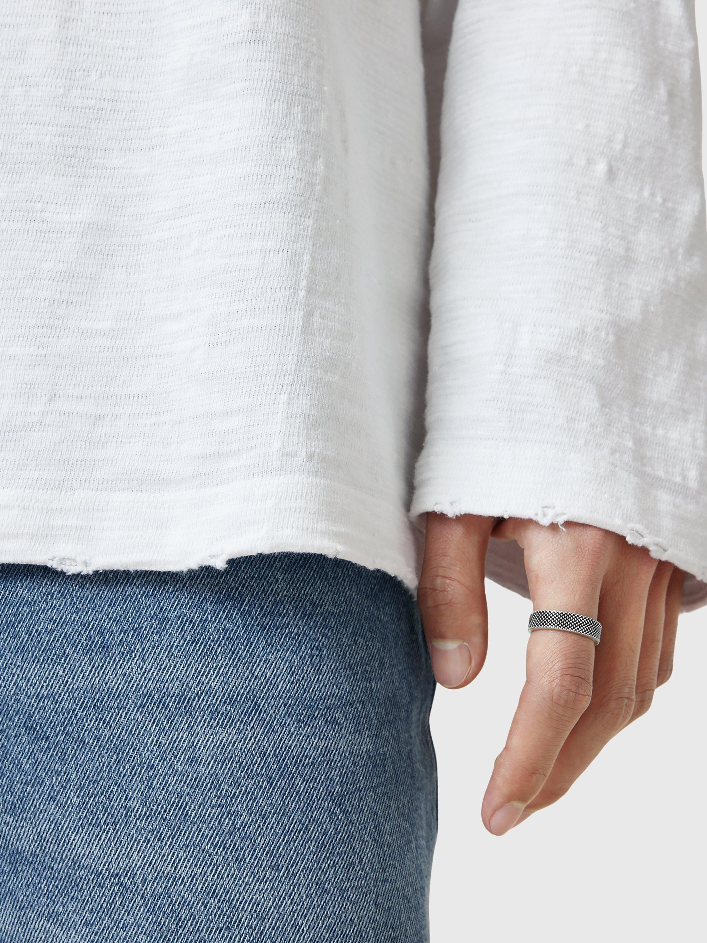 Product image 7 of 8, which shows AllSaints Foster Organic Cotton Long Sleeve Tee, White Natural, XS