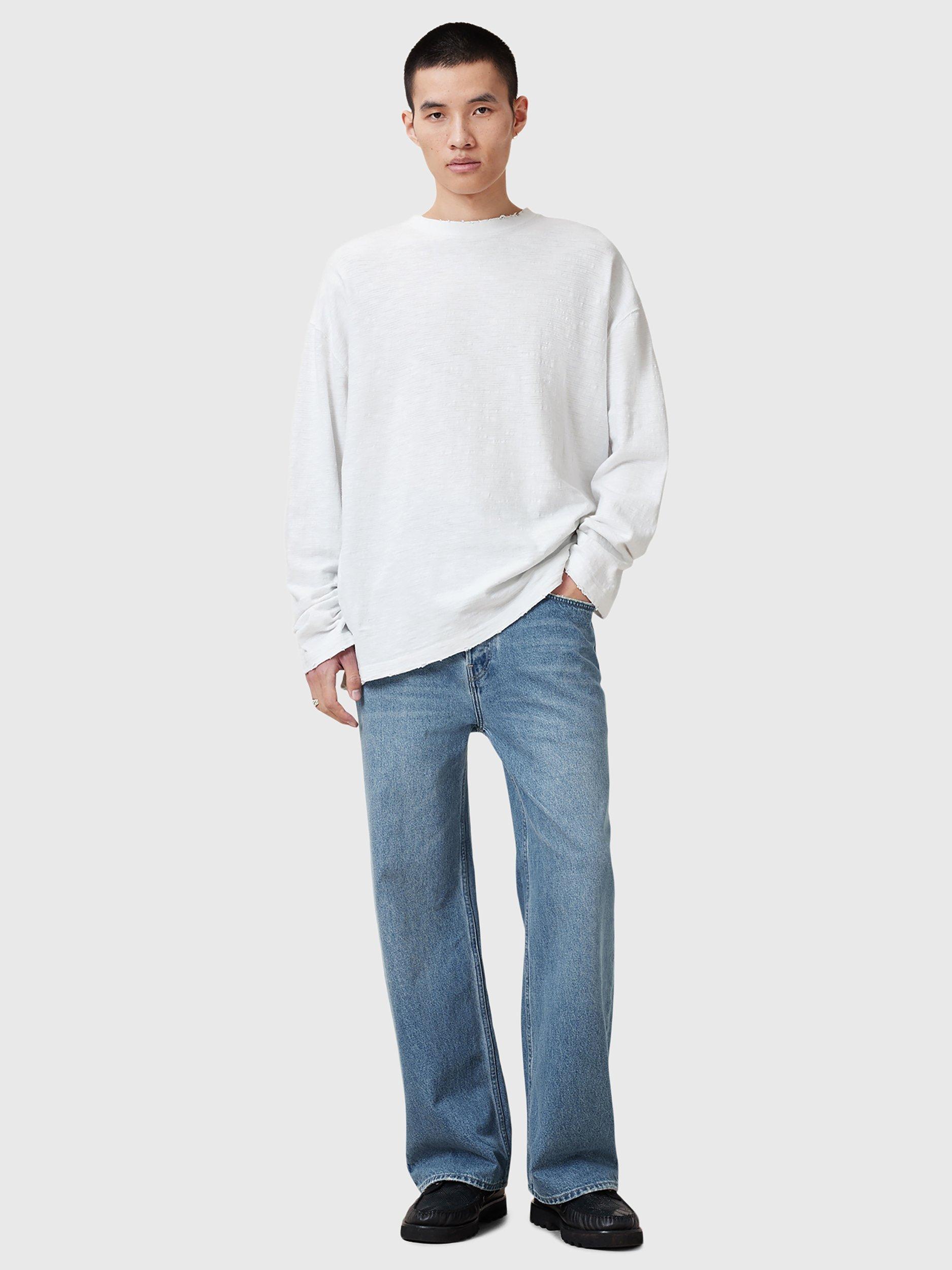 Product image 8 of 8, which shows AllSaints Foster Organic Cotton Long Sleeve Tee, White Natural, XS
