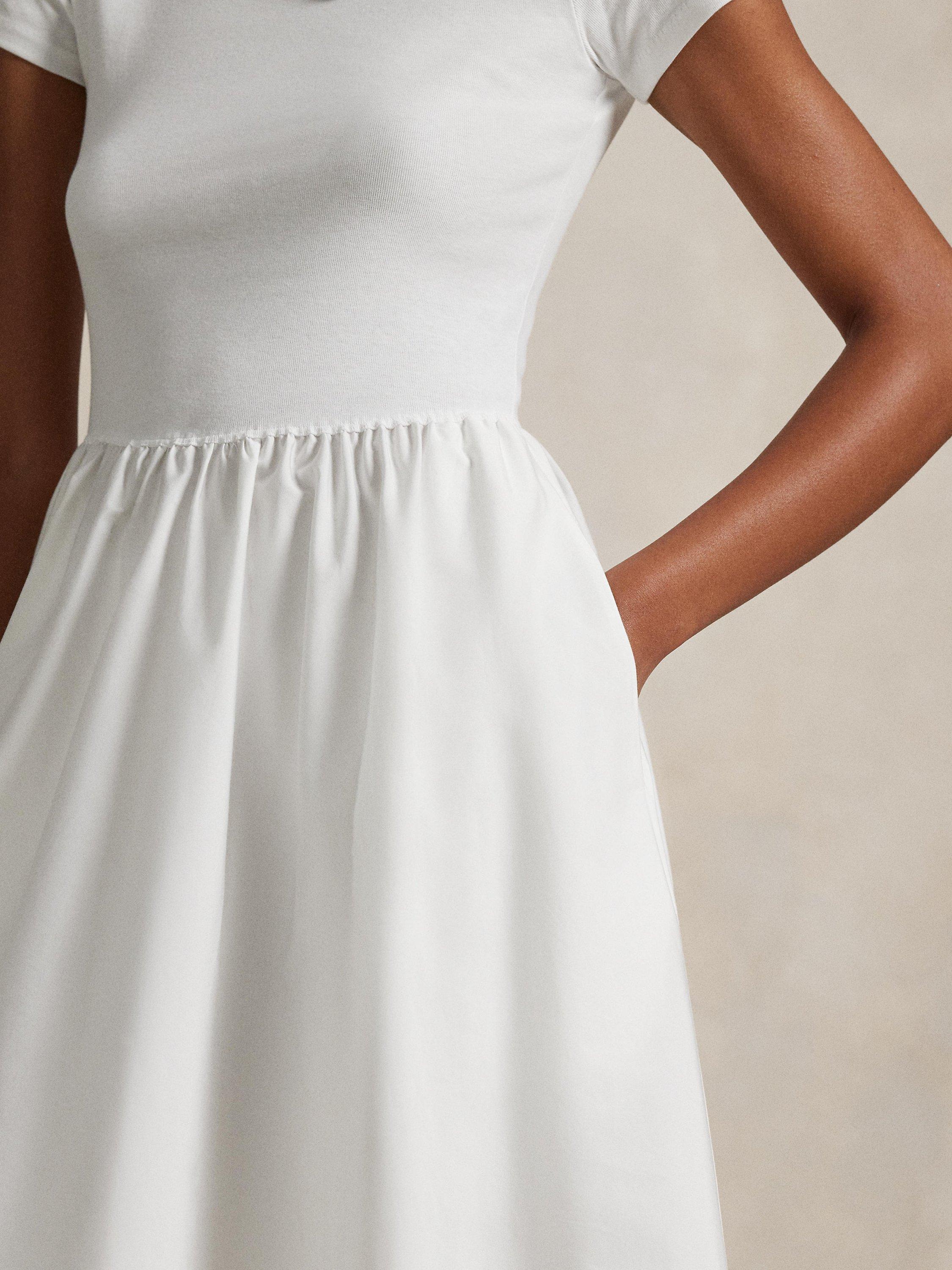 Product image 4 of 4, which shows Polo Ralph Lauren Knit A-Line Dress, White, XS