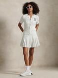 Polo Ralph Lauren Wimbledon 2025 Cable Knit Short Sleeve Cardigan, Ceramic White
