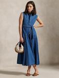Polo Ralph Lauren Svan Denim Shirt Dress, Dark Blue