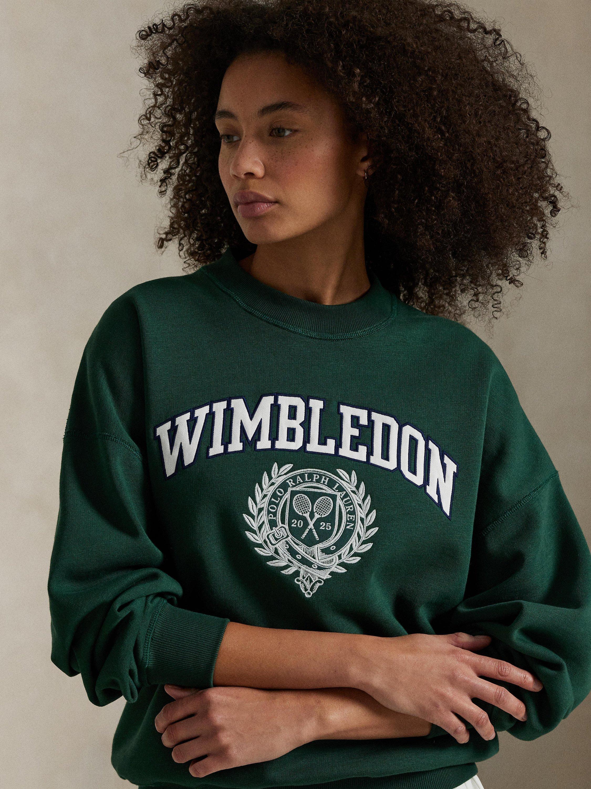 Product image 3 of 4, which shows Polo Ralph Lauren Wimbledon 2025 Crest French Terry Sweatshirt, Green, XS