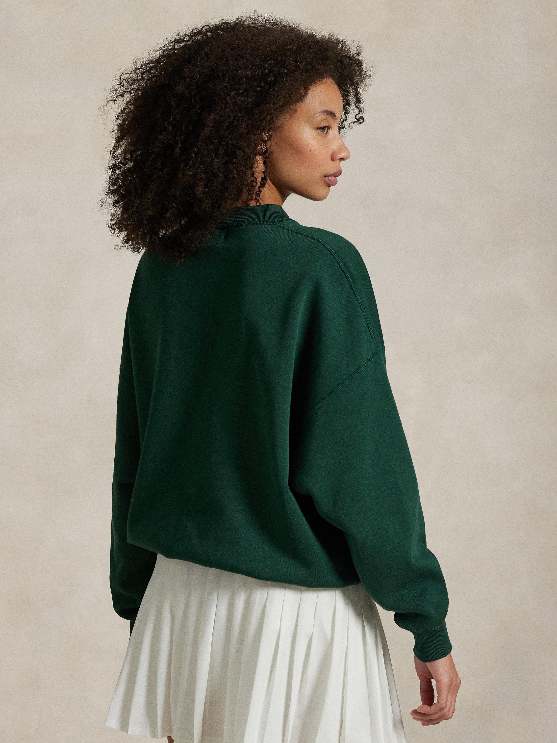 Product image 4 of 4, which shows Polo Ralph Lauren Wimbledon 2025 Crest French Terry Sweatshirt, Green, XS