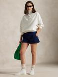 Polo Ralph Lauren Buttoned-Placket Fleece Mockneck Jumper, Off White