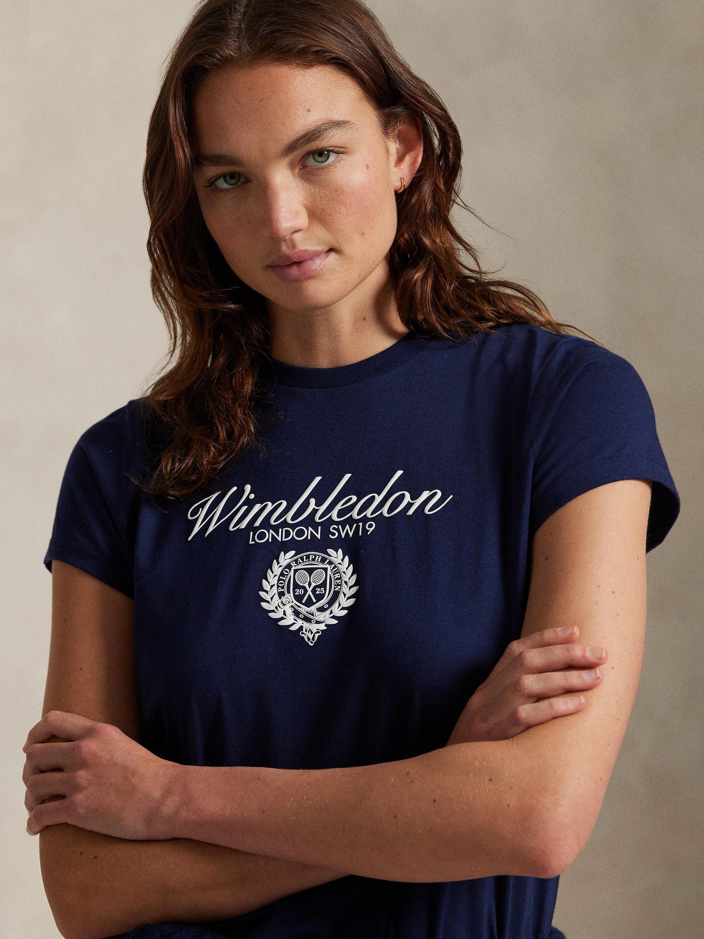 Product image 3 of 4, which shows Polo Ralph Lauren Wimbledon 2025 Crest T-Shirt, Navy, XS