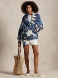 Polo Ralph Lauren Patchwork Motif Wrap Cardigan, Blue Multi