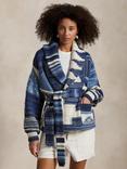 Polo Ralph Lauren Patchwork Motif Wrap Cardigan, Blue Multi