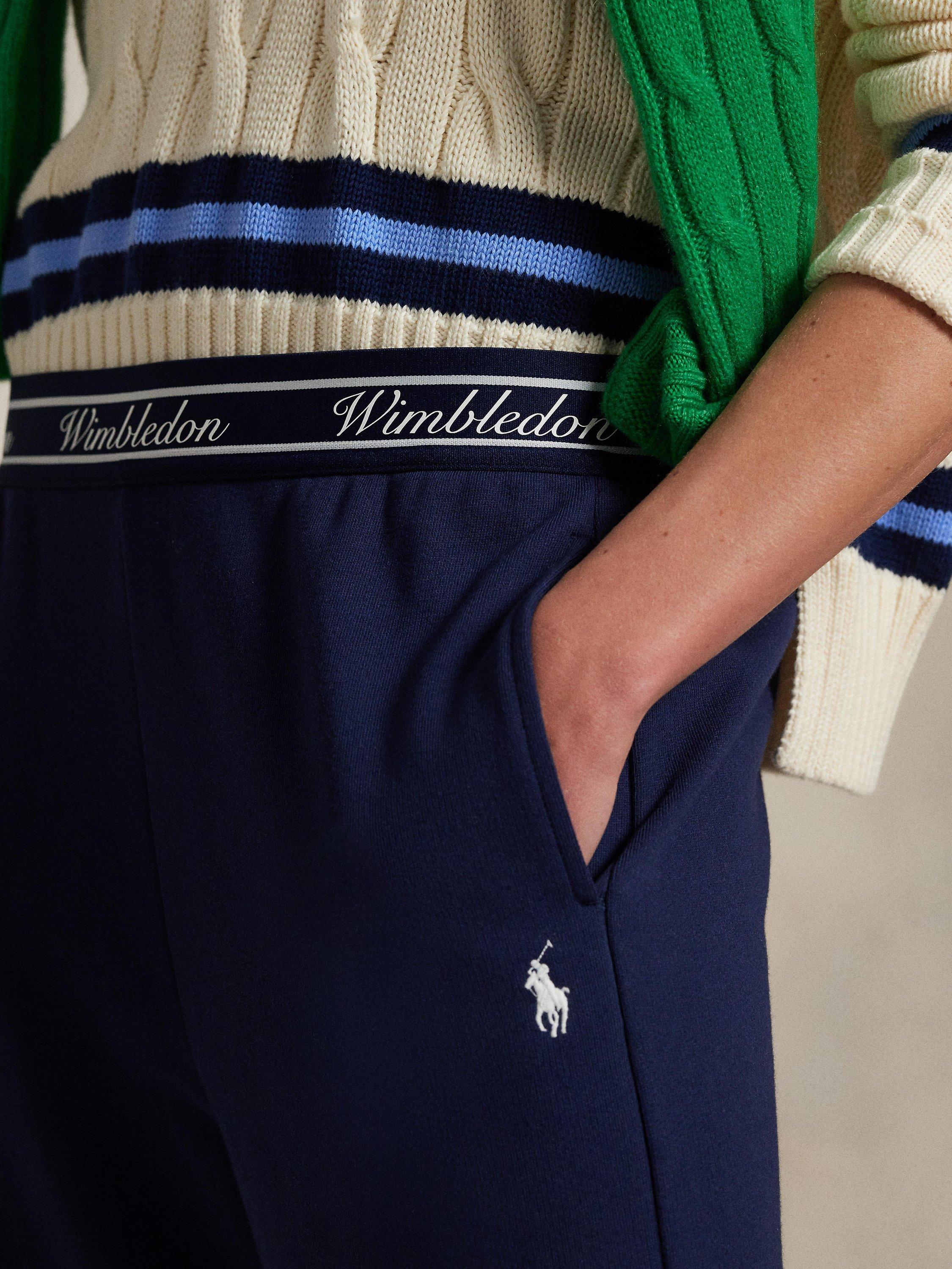 Product image 2 of 4, which shows Polo Ralph Lauren Wimbledon 2025 French Terry Trousers, Navy, XS