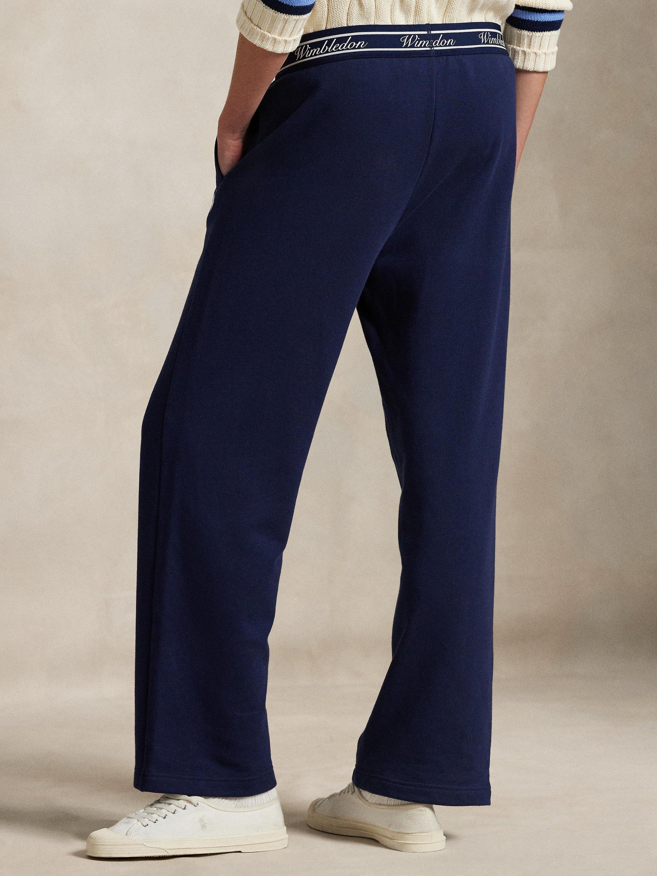 Product image 4 of 4, which shows Polo Ralph Lauren Wimbledon 2025 French Terry Trousers, Navy, XS