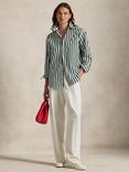 Polo Ralph Lauren Stripe Oversized Shirt, Green/White