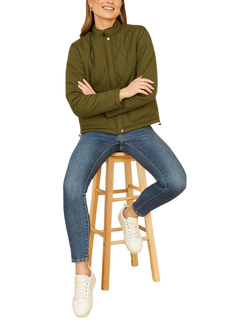 Yumi Short Quilted Jacket - view 2, Green