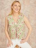 Yumi Flower Reversible Waistcoat, White/Pink