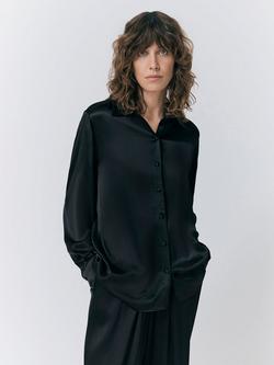 Ghost Ellie Satin Shirt, Black