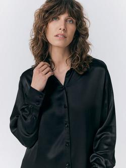 Ghost Ellie Satin Shirt - view 2, Black