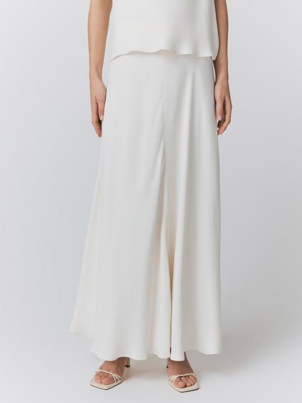 Ghost Adrianna Satin Midaxi Skirt, Ivory, Ivory