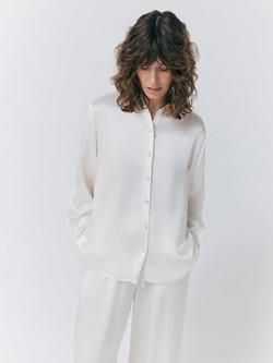 Ghost Ellie Satin Shirt, Ivory