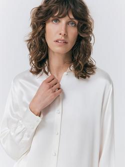 Ghost Ellie Satin Shirt - view 2, Ivory