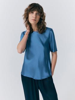 Ghost Ivy Satin T-Shirt, Blue
