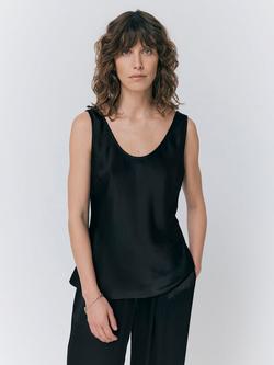 Ghost Margot Satin Vest Top, Black