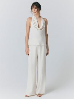 Ghost Reiko Wide Leg Trousers, Ivory, Ivory