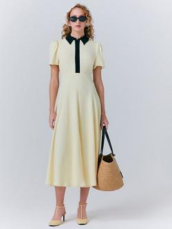Ghost Bethan Crepe Midi Dress, Yellow