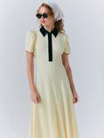 Ghost Bethan Crepe Midi Dress, Yellow