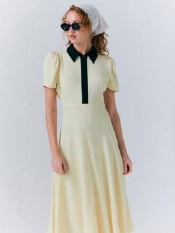 Ghost Bethan Crepe Midi Dress - view 2, Yellow