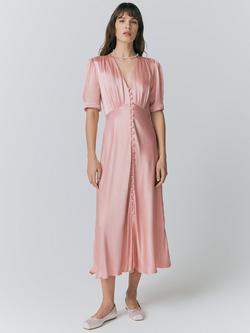 Ghost Madison Satin Dress, Light Pink