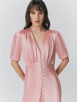 Ghost Madison Satin Dress - view 2, Light Pink
