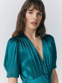Ghost Madison Satin Dress - view 2, Emerald Sea
