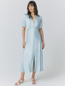 Ghost Madison Satin Dress, Light Blue