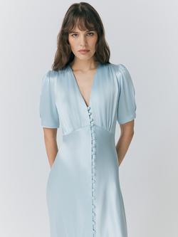 Ghost Madison Satin Dress - view 2, Light Blue