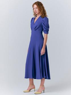 Ghost Madi Puff Sleeve Midi Dress - view 2, Blue