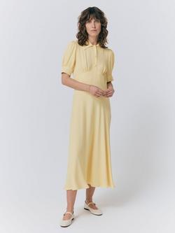 Ghost Wilma Midi Dress, Lemon, Lemon