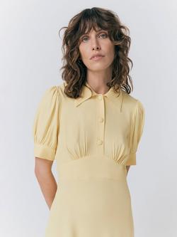 Ghost Wilma Midi Dress, Lemon - view 2, Lemon