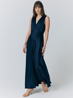 Ghost River Sleeveless Satin Dress - view 2, Navy