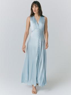 Ghost River Sleeveless Satin Dress, Light Blue