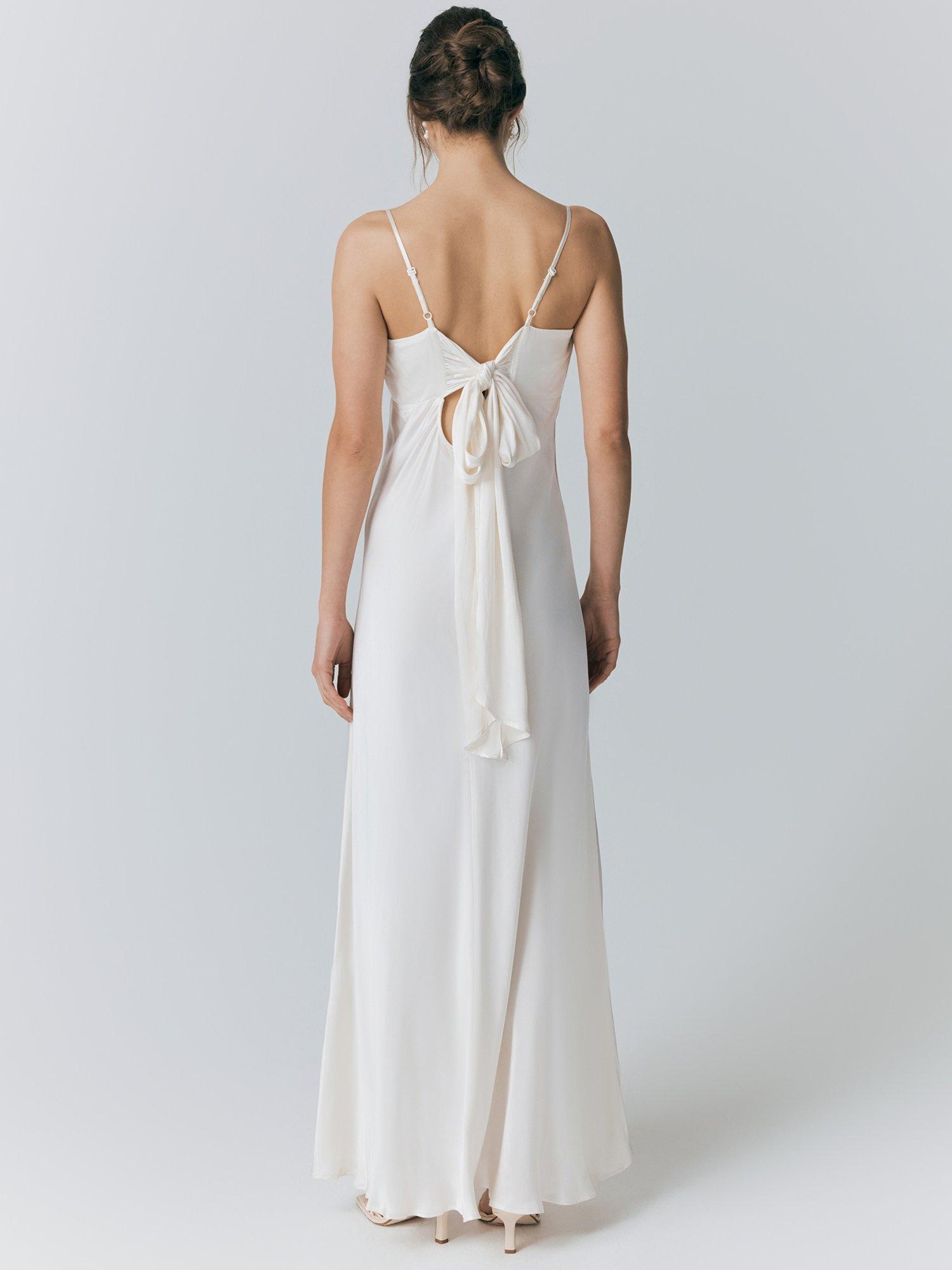 Product image 5 of 5, which shows Ghost Winslet Satin Maxi Wedding Dress, Ivory, XS