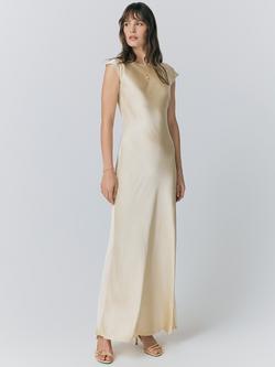 Ghost Averie Satin Midi Dress, Buttermilk