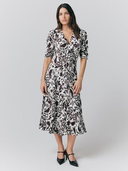 Ghost Madi Floral Midi Dress, Multi, Multi