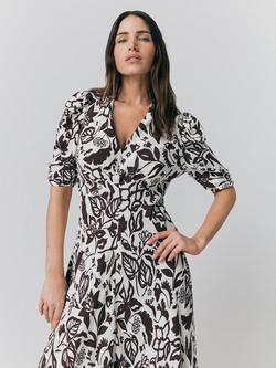Ghost Madi Floral Midi Dress, Multi - view 2, Multi