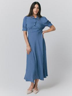 Ghost Wilma Polka Dot Dress, Navy/Multi, Navy/Multi
