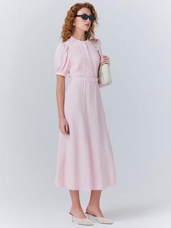 Ghost Francis Flared Midi Dress - view 2, Mid Pink
