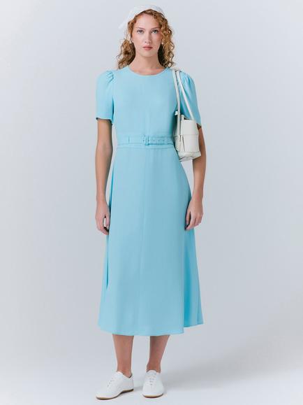 Ghost Jasmine Belted Midi Dress, Turquoise Green