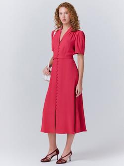 Ghost Rowan Shirt Tea Dress, Bright Pink