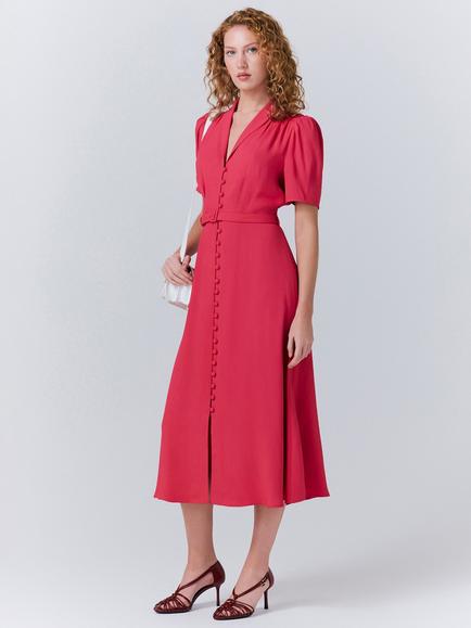 Ghost Rowan Shirt Tea Dress, Bright Pink