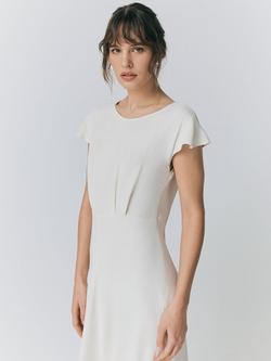 Ghost Alora Satin Midi Dress, Cloud Dancer - view 2, Cloud Dancer