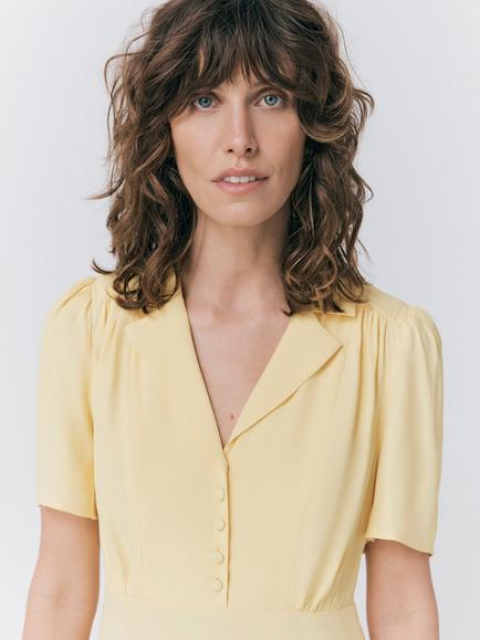 Ghost Blaire Midi Dress - view 2, Lemon