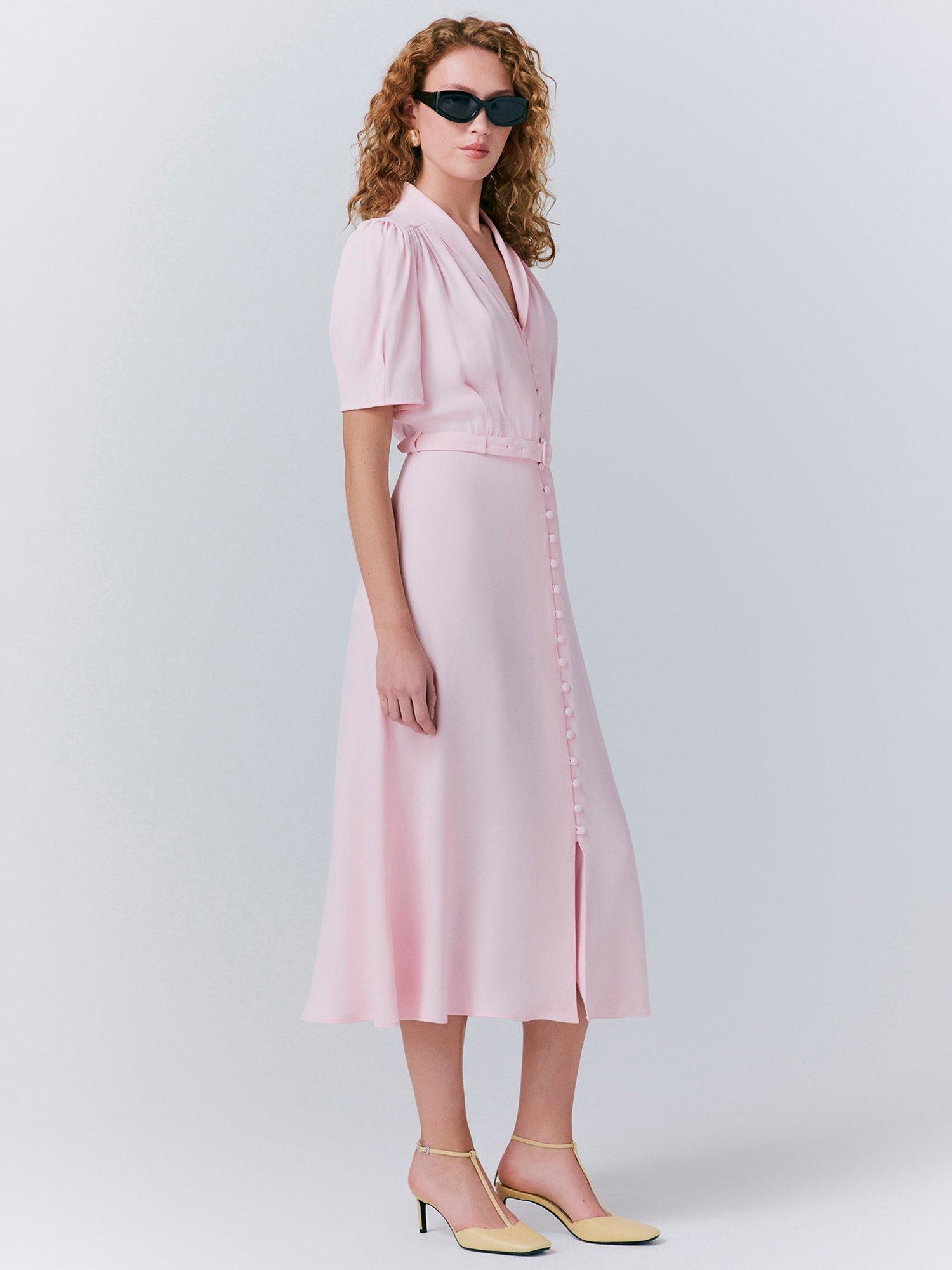 Product image 2 of 5, which shows Ghost Rowan Shirt Tea Dress, Pink, M