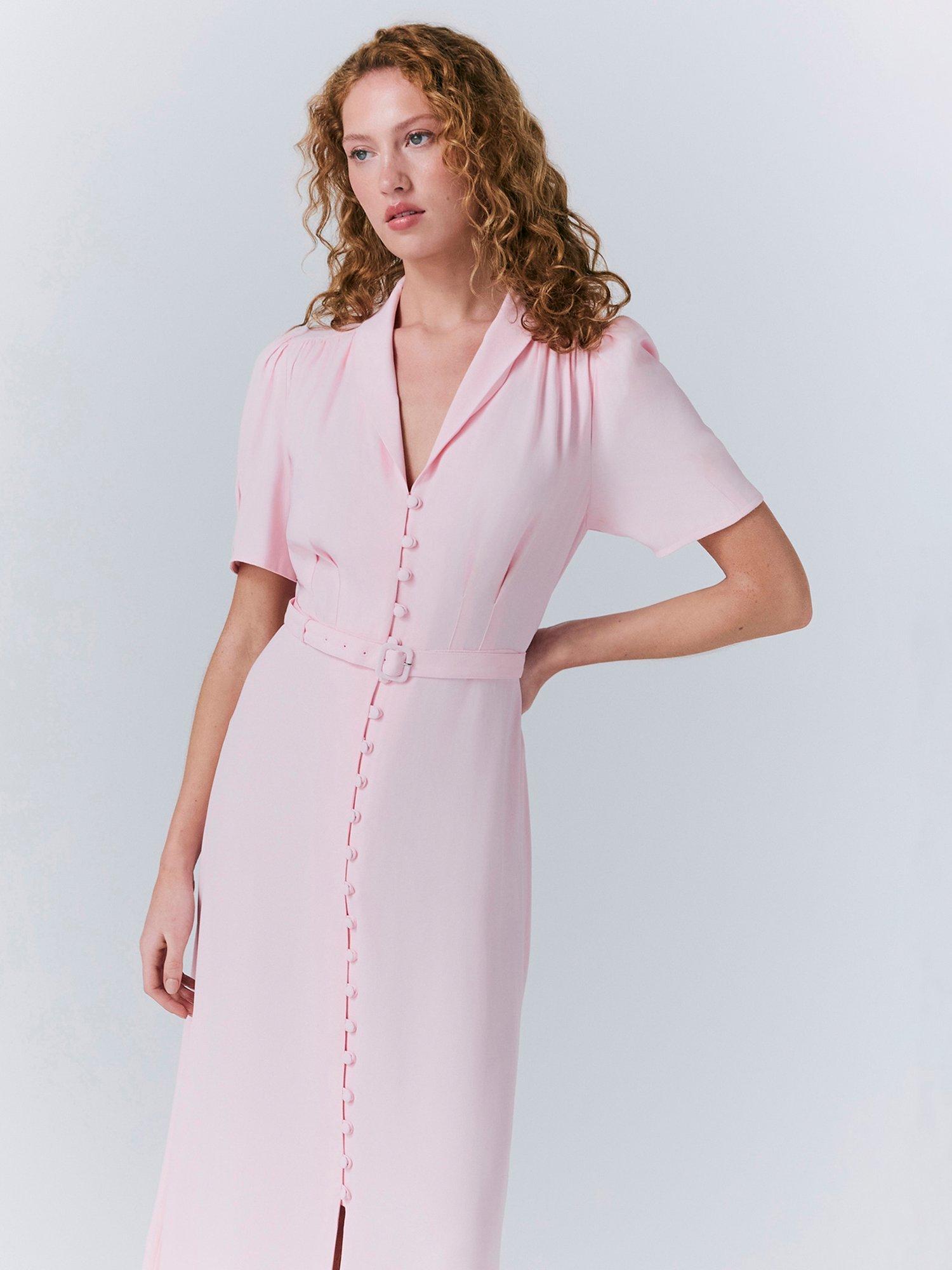 Product image 3 of 5, which shows Ghost Rowan Shirt Tea Dress, Pink, M